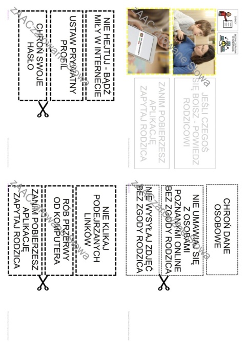 BEZPIECZEŃSTWO W INTERNECIE - CAŁY PAKIET, KARTY PRACY AAC, SYMBOLE PCS