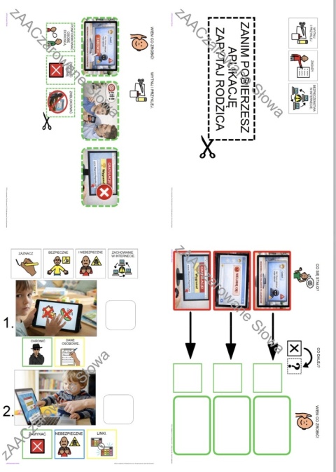 BEZPIECZEŃSTWO W INTERNECIE - CAŁY PAKIET, KARTY PRACY AAC, SYMBOLE PCS