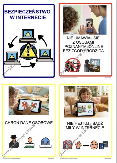 BEZPIECZEŃSTWO W INTERNECIE - CAŁY PAKIET, KARTY PRACY AAC, SYMBOLE PCS