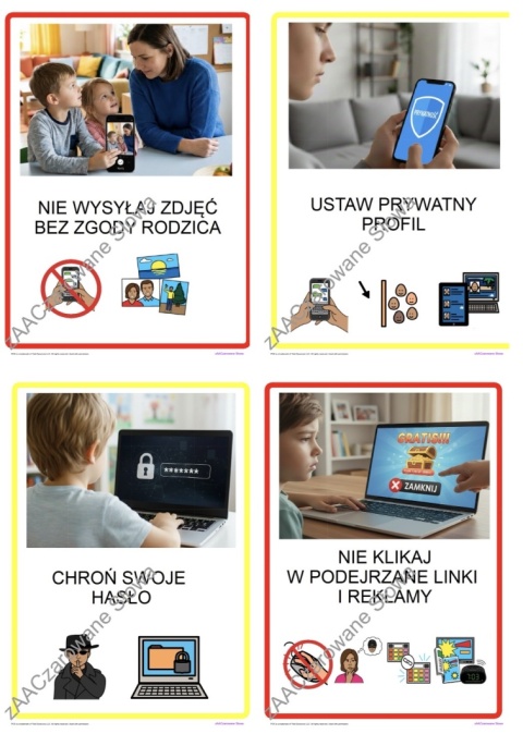 BEZPIECZEŃSTWO W INTERNECIE - CAŁY PAKIET, KARTY PRACY AAC, SYMBOLE PCS