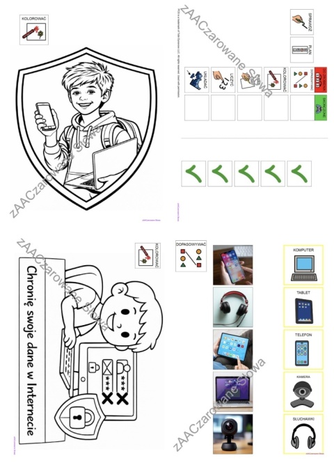 BEZPIECZEŃSTWO W INTERNECIE - CAŁY PAKIET, KARTY PRACY AAC, SYMBOLE PCS