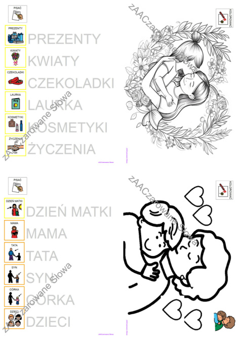 DZIEŃ MATKI - CAŁY PAKIET AAC, KARTY PRACY, SYMBOLE PCS DZIEŃ MATKI - CAŁY PAKIET AAC, KARTY PRACY, SYMBOLE PCS