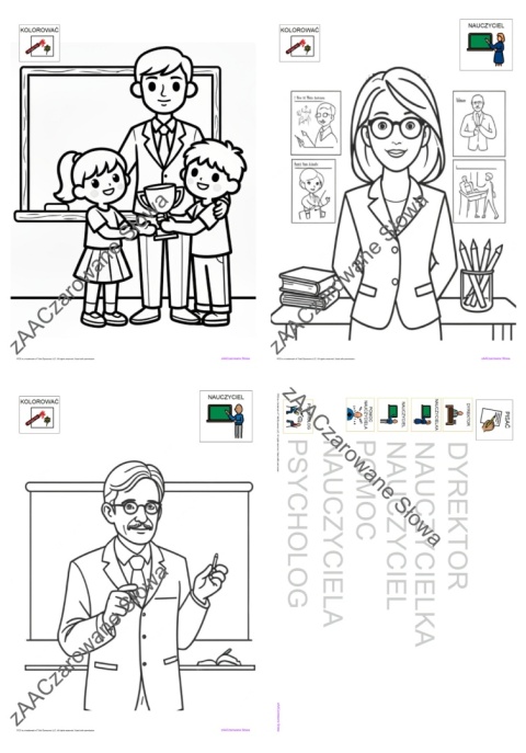 DZIEŃ NAUCZYCIELA- CAŁY PAKIET, SYMBOLE PCS, KARTY PRACY AAC