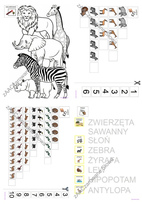 EGZOTYCZNE ZWIERZĘTA - CAŁY PAKIET AAC, KARTY PRACY, SYMBOLE PCS EGZOTYCZNE ZWIERZĘTA - CAŁY PAKIET AAC, KARTY PRACY, SYMBOLE PCS