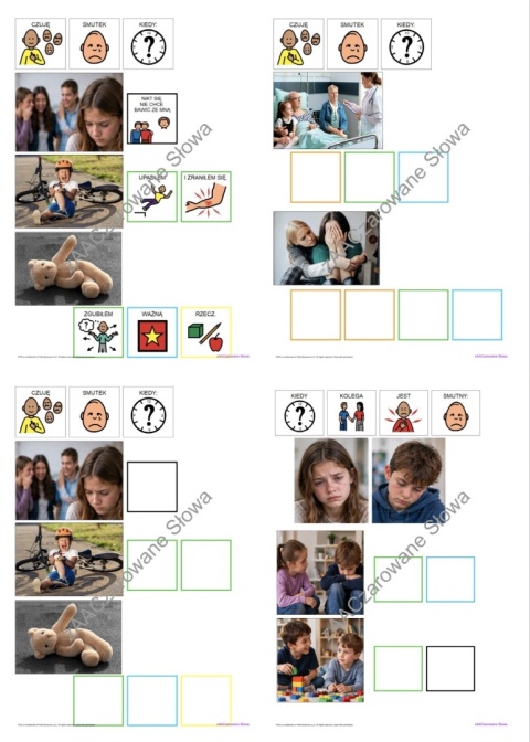 "EMOCJE I JAK SOBIE Z NIMI RADZĘ" - KARTY PRACY AAC, SYMBOLE PCS