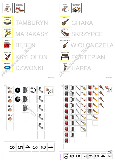 MUZYKA WOKÓŁ NAS - CAŁY PAKIET, KARTY PRACY AAC, SYMBOLE PCS MUZYKA WOKÓŁ NAS - CAŁY PAKIET, KARTY PRACY AAC, SYMBOLE PCS