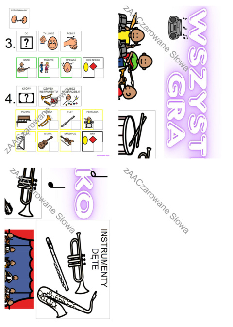 MUZYKA WOKÓŁ NAS - CAŁY PAKIET, KARTY PRACY AAC, SYMBOLE PCS MUZYKA WOKÓŁ NAS - CAŁY PAKIET, KARTY PRACY AAC, SYMBOLE PCS