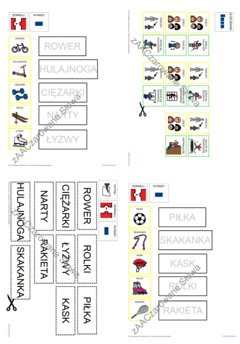 SPORT - CAŁY PAKIET, KARTY PRACY AAC, SYMBOLE PCS SPORT - CAŁY PAKIET, KARTY PRACY AAC, SYMBOLE PCS