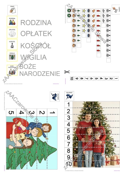 WIGILIA AAC - CAŁY PAKIET, KARTY PRACY AAC, SYMBOLE PCS